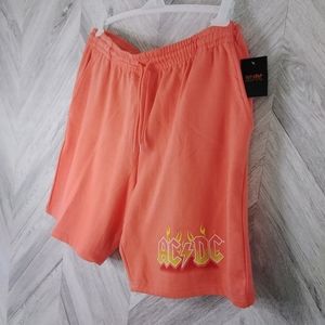 AC/DC Men's Graphic Print Jogger Fleece Shorts SZ: 2XL (50-52) Melon Juice